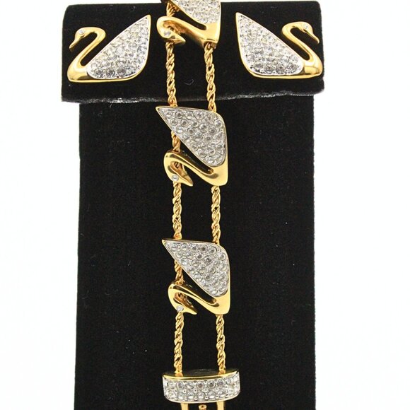 Splendid SWAROVSKI Crystals Swan Bracelet Earrings Set - Picture 7 of 7